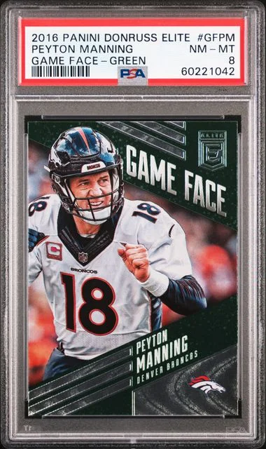 2016 Panini Donruss Peyton Manning Elite Game Face #GFPM card image