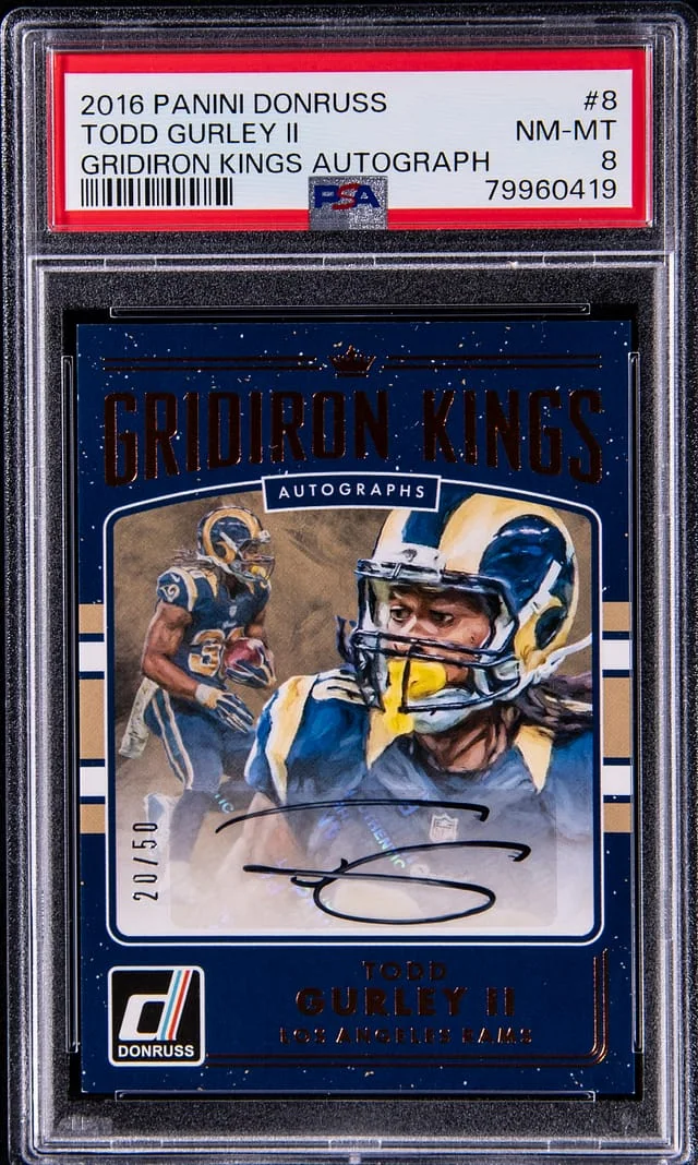 2016 Panini Donruss Todd Gurley II Gridiron Kings Autograph #8 card image