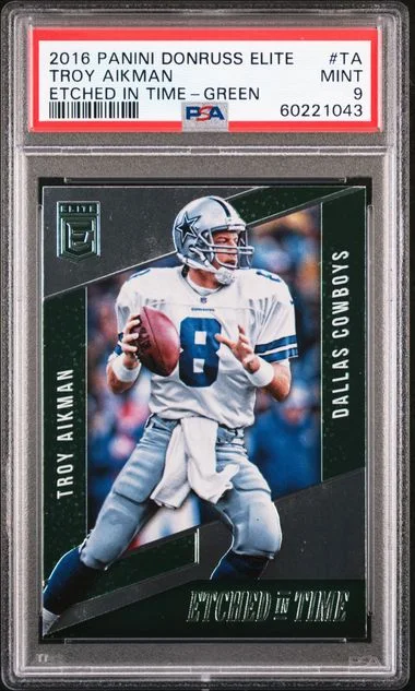 2016 Panini Donruss Troy Aikman Elite Etched In Time #ETTA card image