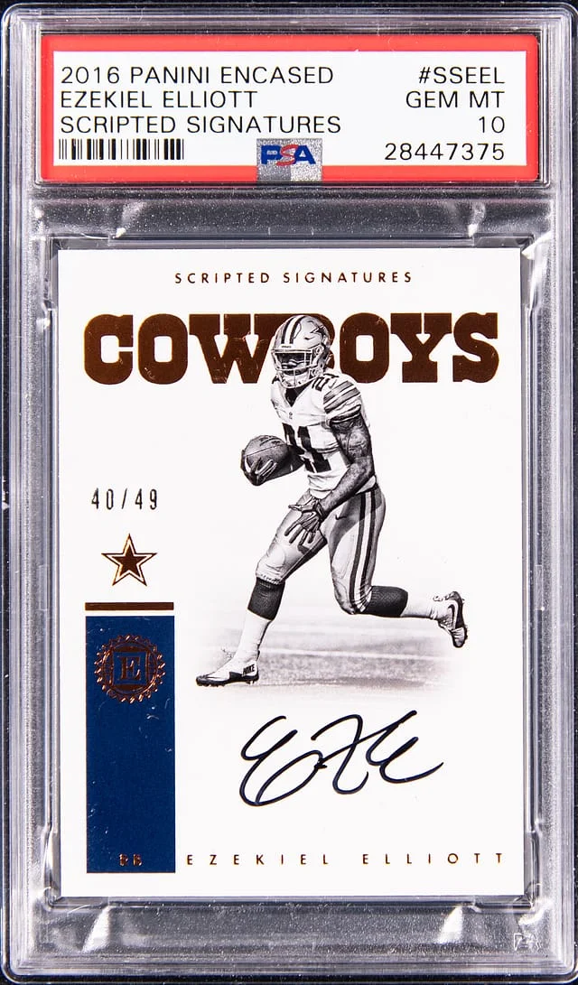 2016 Panini Encased Ezekiel Elliott Scripted Signatures #SSEEL card image