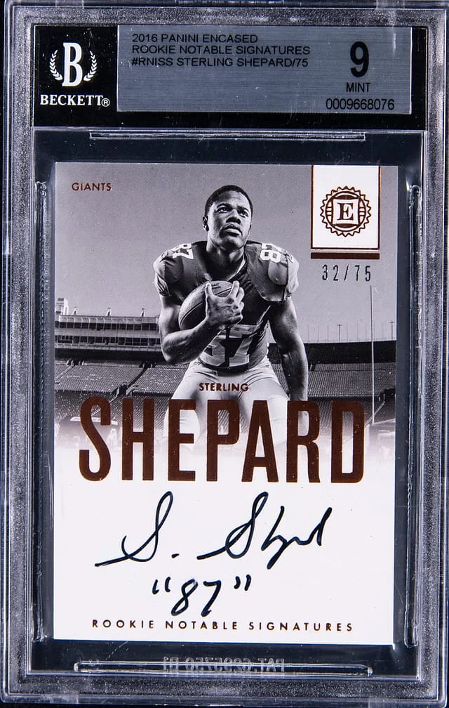 2016 Panini Encased Sterling Shepard Notable Signatures #RNISS card image