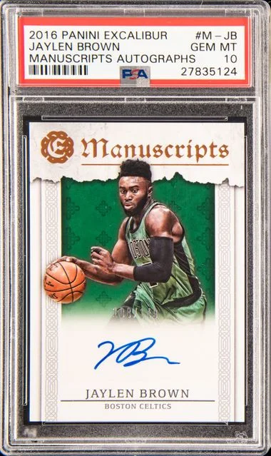 2016 Panini Excalibur Manuscripts Autographs M-Jb Jaylen Brown #no-number card image