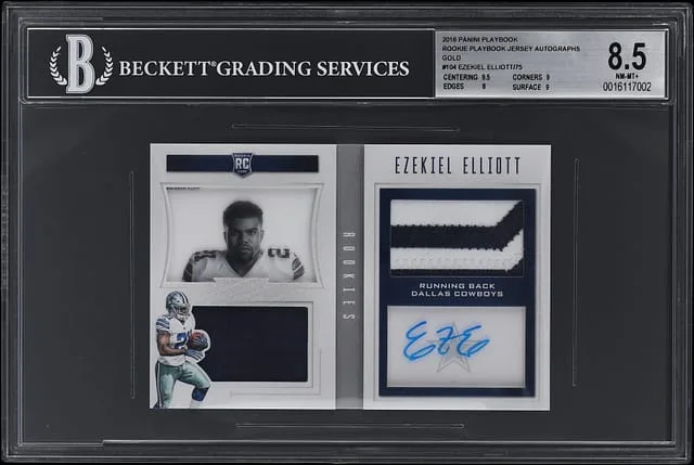 2016 Panini Ezekiel Elliot Playbook Playbook Jersey Autograph #104 card image