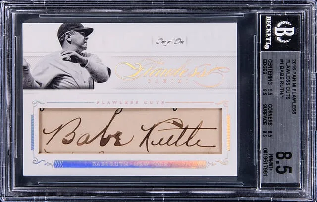 2016 Panini Flawless Babe Ruth Cuts #1 card image