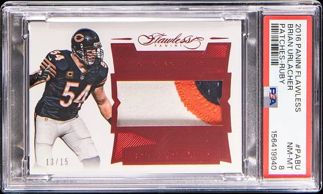 2016 Panini Flawless Brian Urlacher Patches-Ruby #PABU card image