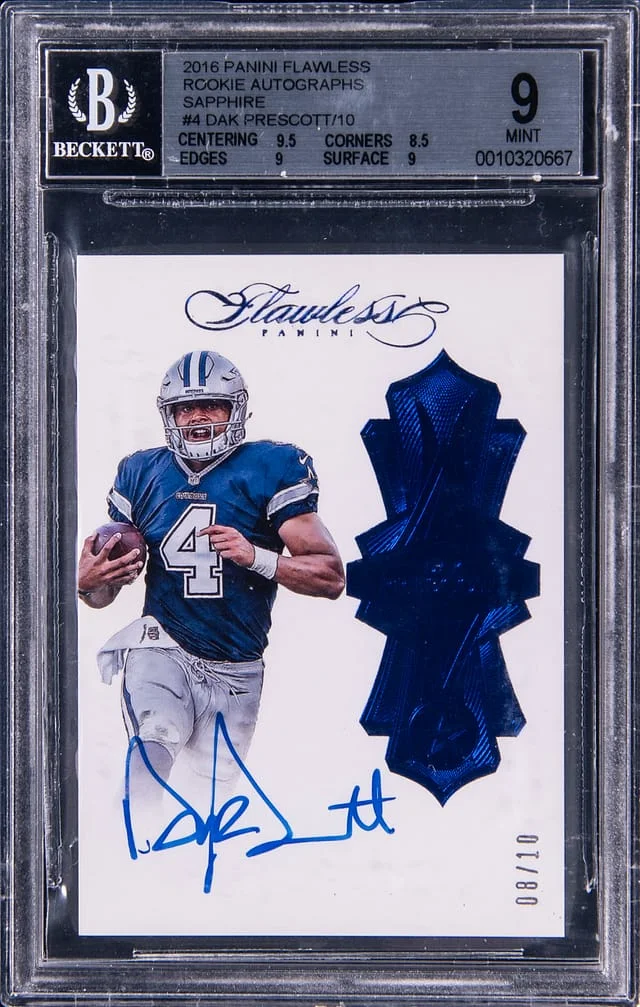 2016 Panini Flawless Dak Prescott Autograph Sapphire #4 card image