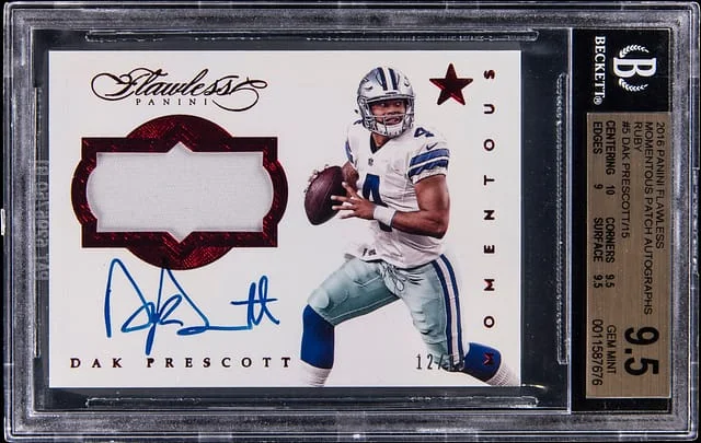 2016 Panini Flawless Dak Prescott Momentous Patch Autographs #5 card image