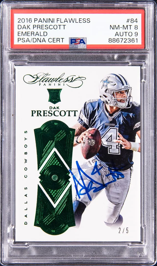 2016 Panini Flawless Dak Prescott Emerald #84 card image