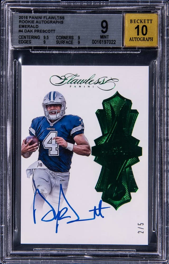 2016 Panini Flawless Dak Prescott Autographs Emerald #RADP card image