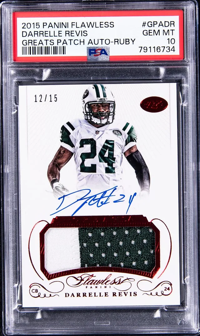 2016 Panini Flawless Darrelle Revis Greats Patch Autograph Ruby #GPA-DR card image