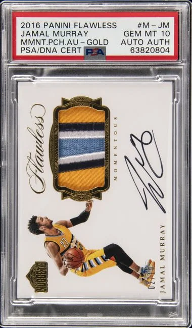 2016 Panini Flawless Jamal Murray Gold Momentous Patch Autographs #M-JM card image
