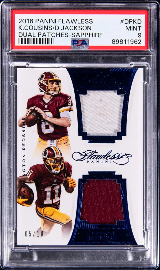 2016 Panini Flawless Kirk Cousins/DeSean Jackson Dual Patches Sapphire #DPKD card image