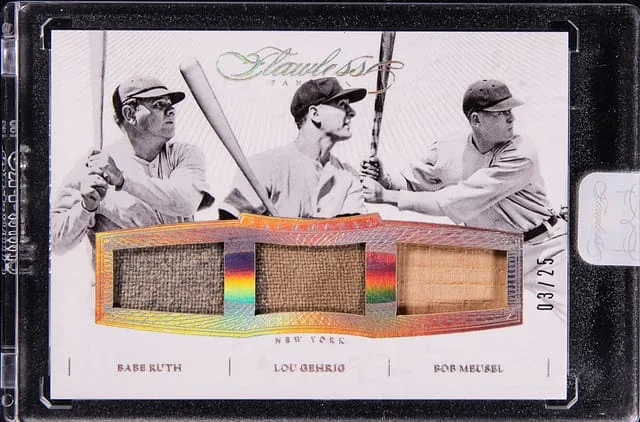 2016 Panini Flawless Ruth/Gehrig/Meusel #1 card image