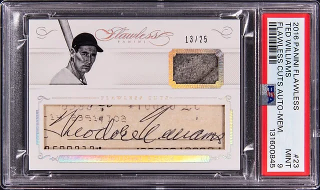 2016 Panini Flawless Ted Williams Cut Autographed Memorabilia #23 card image