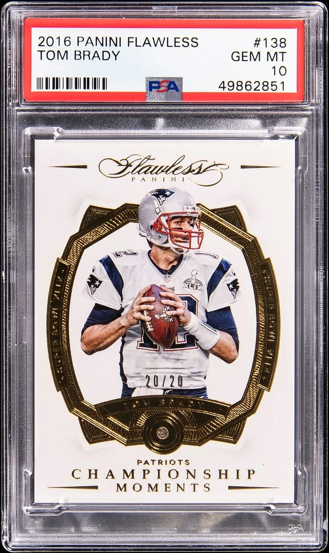 2016 Panini Flawless Tom Brady Championship Moments Gold #138 card image