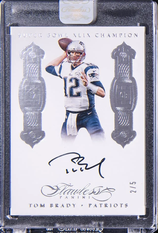 2016 Panini Flawless Tom Brady Super Bowl XLIX Champion Autographs #FVTB card image