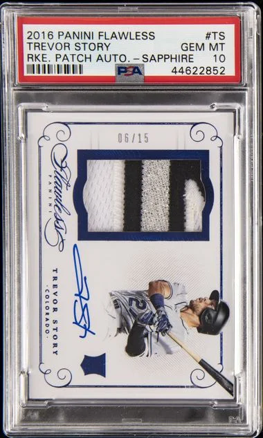 2016 Panini Flawless Trevor Story Patch Autographs Sapphire #TS card image