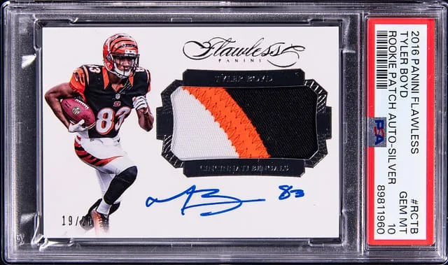 2016 Panini Flawless Tyler Boyd Patch Autograph Silver #RCTB card image