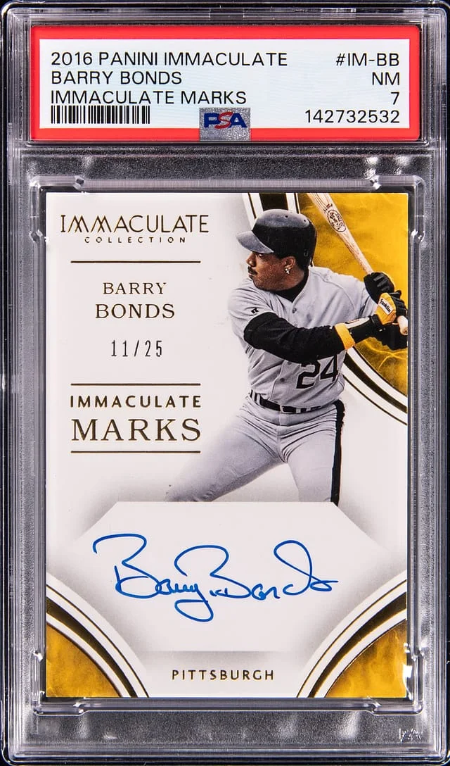 2016 Panini Immaculate Collection Barry Bonds Immaculate Marks #IM-BB card image