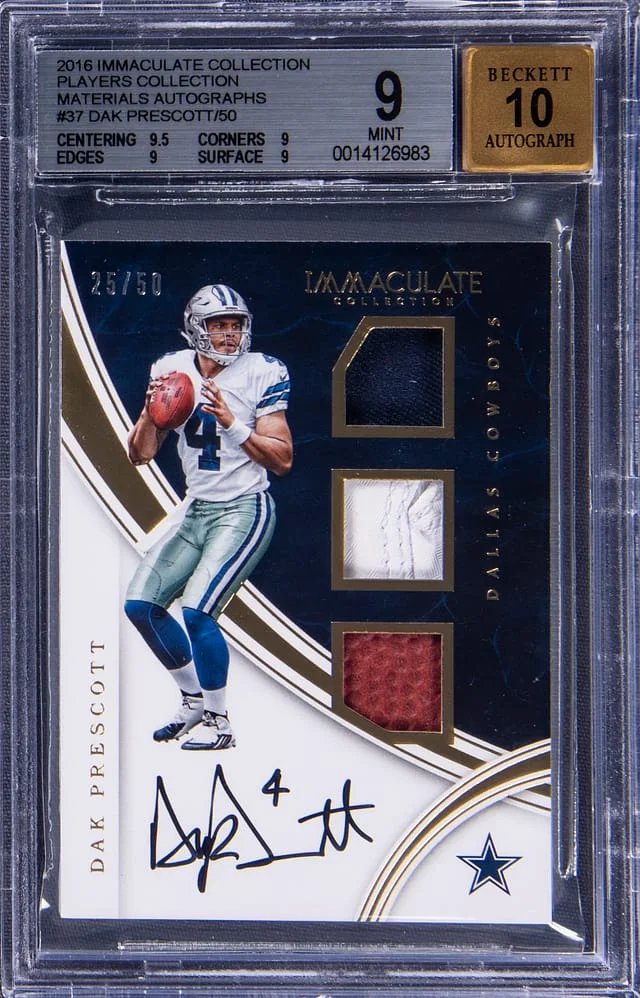 2016 Panini Immaculate Collection Dak Prescott Players Collection #37 card image