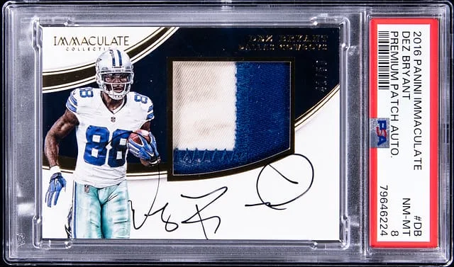 2016 Panini Immaculate Collection Dez Bryant Premium Patch Autograph #DB card image