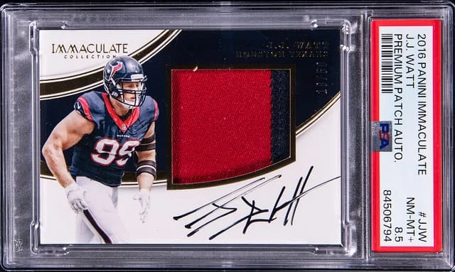 2016 Panini Immaculate Collection J.J. Watt Premium Patch Autograph #JJW card image