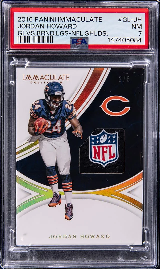 2016 Panini Immaculate Collection Jordan Howard Gloves Brand Logos NFL Shields #GL-JH card image