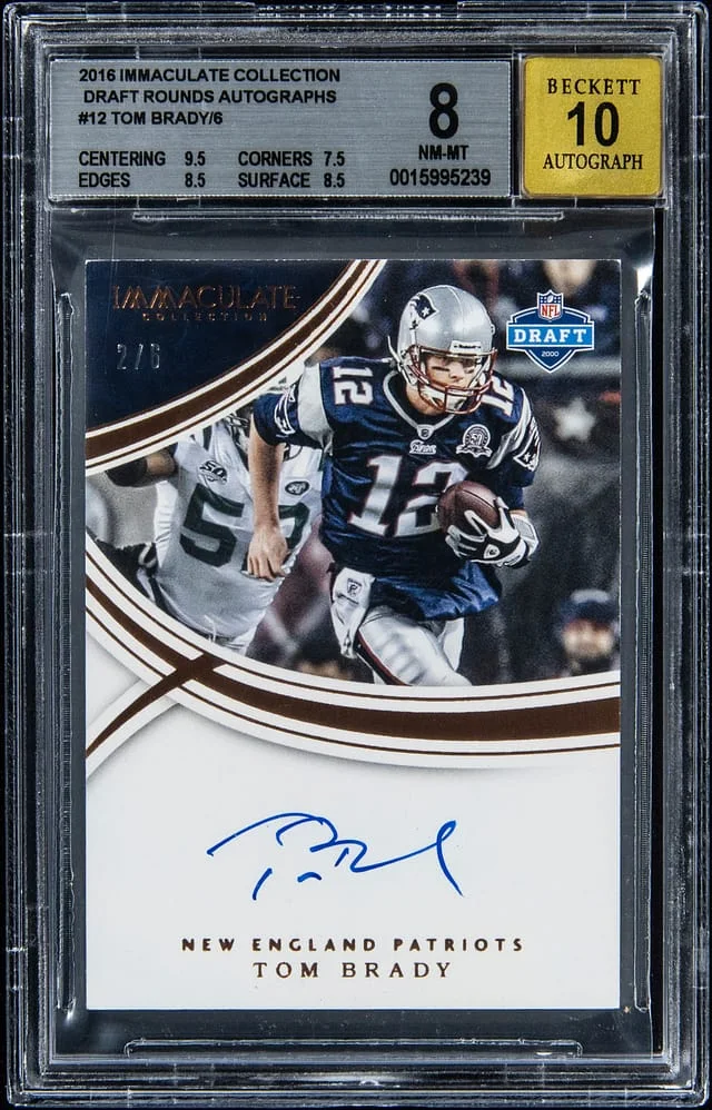2016 Panini Immaculate Collection Tom Brady Draft Rounds Autographs #12 card image