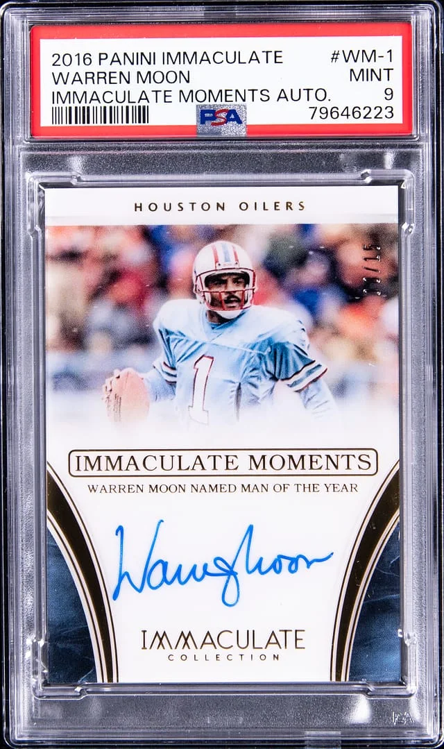 2016 Panini Immaculate Collection Warren Moon Immaculate Moments Autograph #WM-1 card image