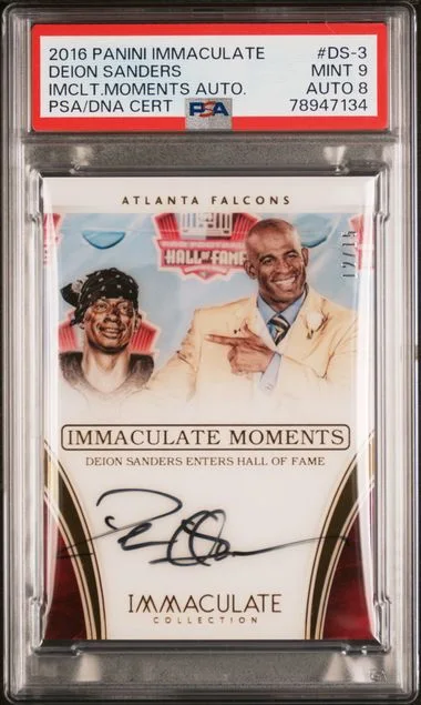 2016 Panini Immaculate Deion Sanders Immaculate Moments Autographs #Ds-3 card image