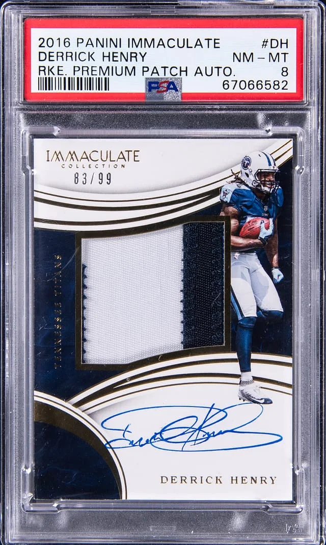 2016 Panini Immaculate Derrick Henry Premium Patch Autograph #DH card image