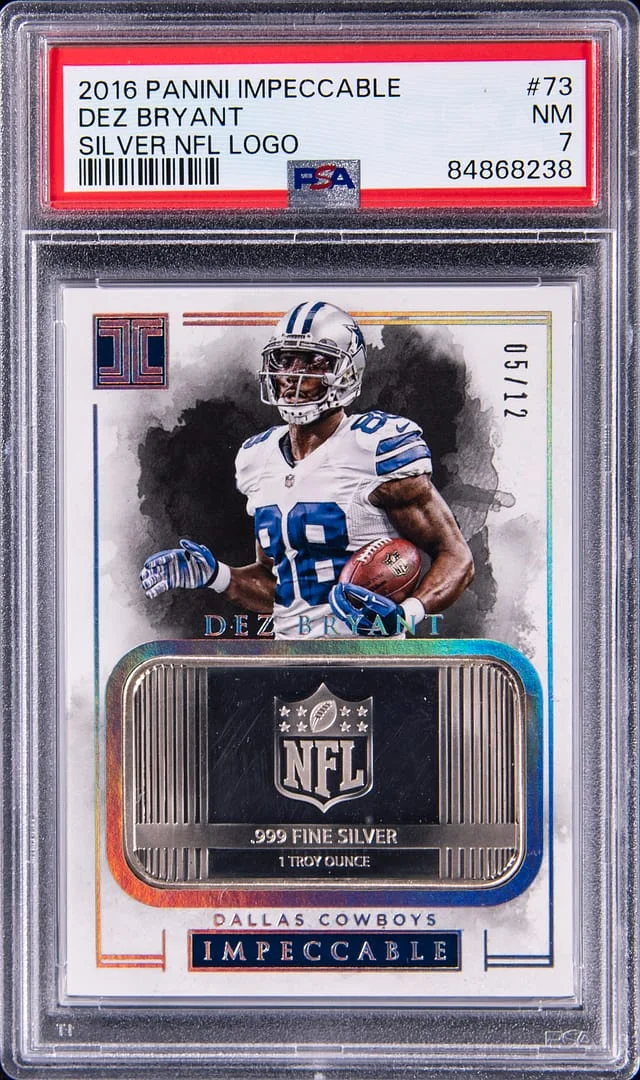2016 Panini Impeccable Dez Bryant Silver Logo #73 card image
