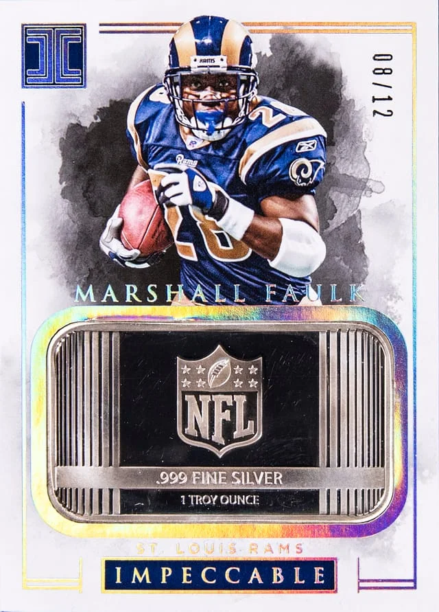 2016 Panini Impeccable Marshall Faulk Fine Silver #59 card image