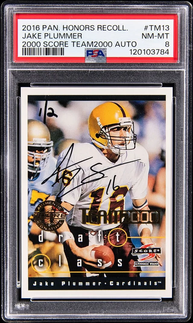 2016 Panini Jake Plummer Honors Recollection 2000 Score Team2000 Autograph #TM13 card image