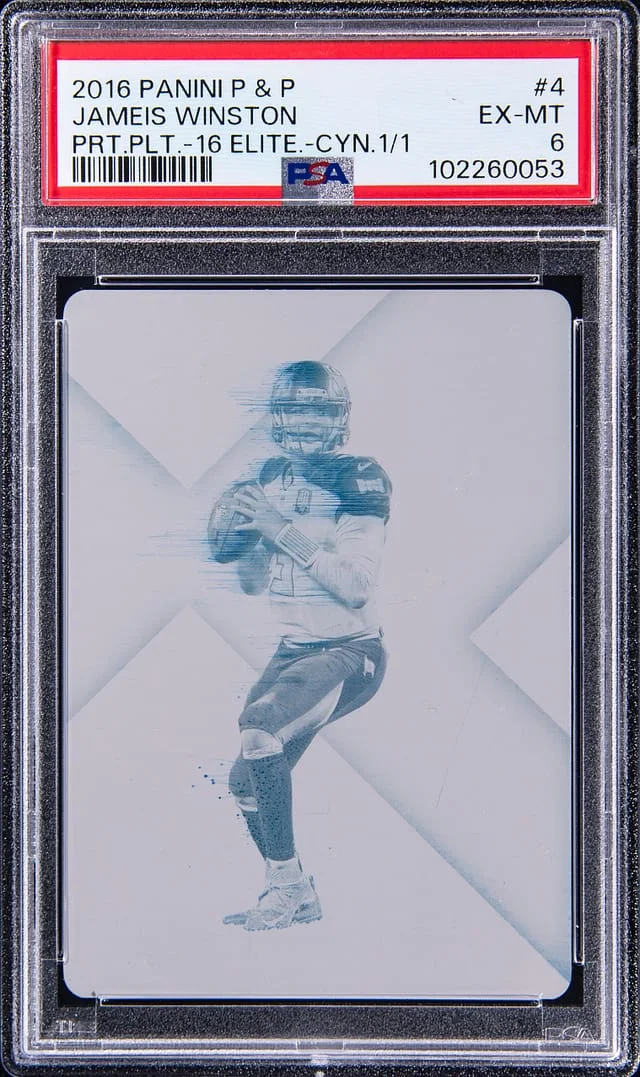 2016 Panini Jameis Winston Plates & Patches 2016 Elite Cyan Printing Plate #4 card image