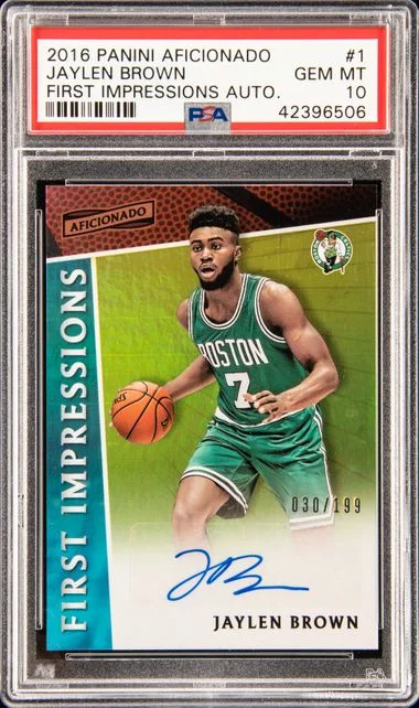 2016 Panini Jaylen Brown Aficionado First Impressions Autographs #1 card image