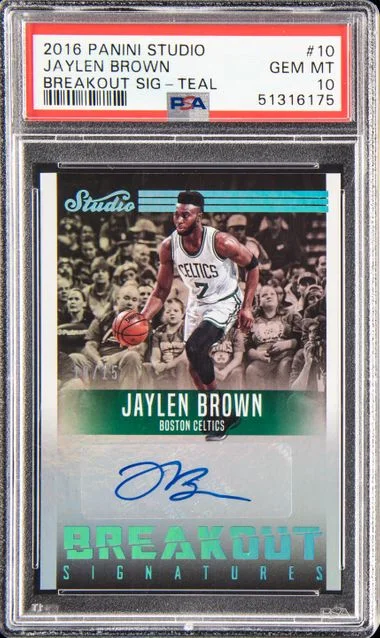 2016 Panini Jaylen Brown Studio Breakout Signatures Teal #10 card image