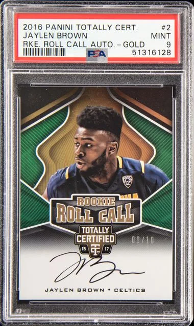 2016 Panini Jaylen Brown Totally Certified Roll Call Autographs Gold #2 card image