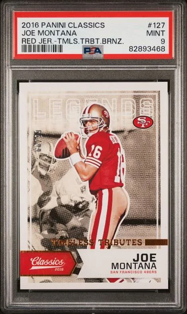 2016 Panini Joe Montana, Red Classics Timeless Tributes Bronze #127 card image