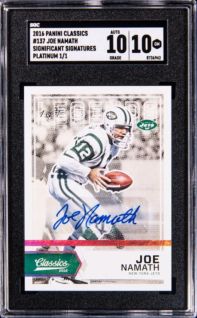 2016 Panini Joe Namath Classics Significant Signatures Platinum #137 card image
