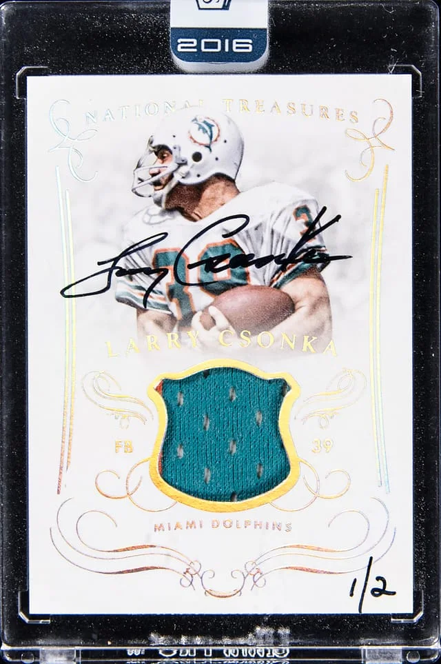 2016 Panini Larry Csonka Honors '14 National Treasures #M-LC card image