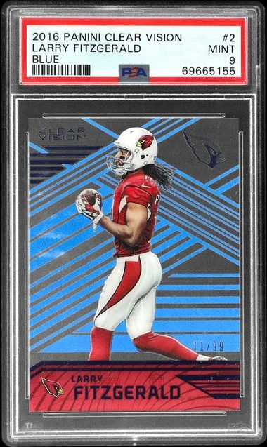 2016 Panini Larry Fitzgerald – Jersey Number Clear Vision Blue #2 card image