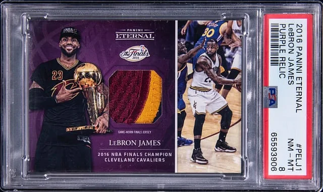 2016 Panini LeBron James Eternal NBA Finals Purple Relic #PE-LJ1 card image