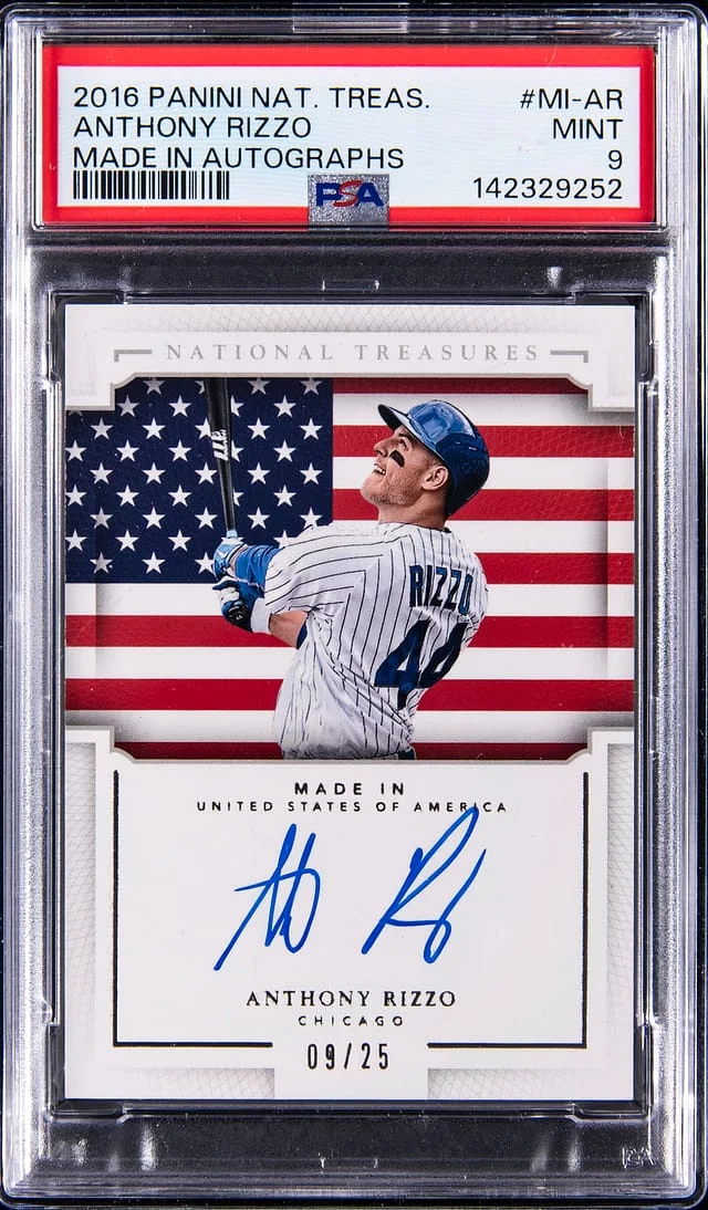 2016 Panini National Treasures Anthony Rizzo Made In Autographs #MI-AR card image