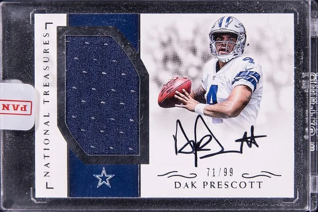 2016 Panini National Treasures Dak Prescott Material Signatures #RMS-DP card image