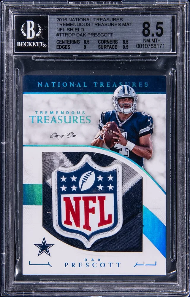 2016 Panini National Treasures Dak Prescott Tremendous Treasures Materials NFL Shield #TTR-DP card image