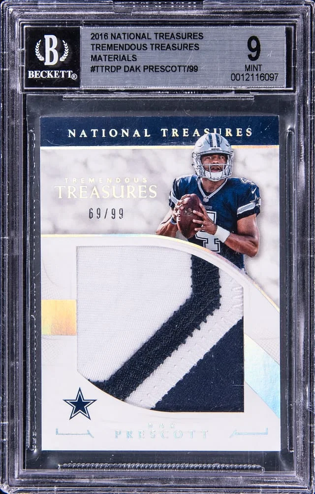 2016 Panini National Treasures Dak Prescott Tremendous Treasures Materials #TTRDP card image