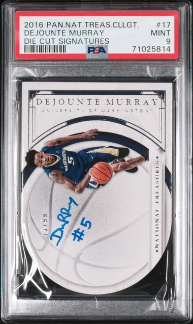 2016 Panini National Treasures Dejounte Murray Collegiate Die-Cut Signatures #17 card image