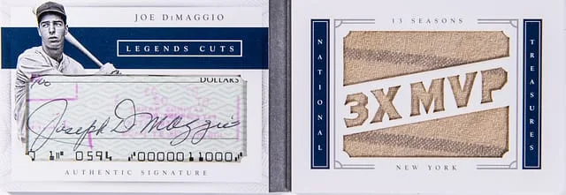2016 Panini National Treasures Joe DiMaggio Legends Cuts #LCBM-JD card image