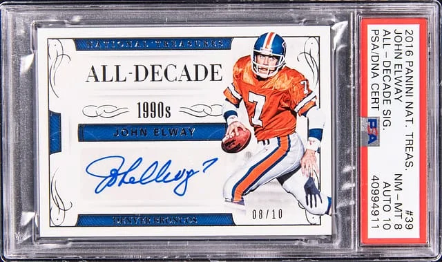 2016 Panini National Treasures John Elway All Decade Signature #39 card image
